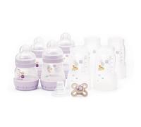MAM Anti-Colic Bottle and Dummy Set, 10 Pieces, Pink (Designs Vary)