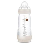 MAM Anti-Colic Bottle, from 4 Months, 320 ml, with 3 Fast Flow Silicone Teat, Easy Acceptance, Self-Sterilizable and Easy to Clean, Easy Start Anti-Colic, Neutral Matt, Pack of 1
