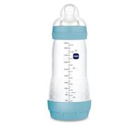 MAM Anti-Colic Bottle, from 4 Months, 320 ml, with 3 Fast Flow Silicone Teat, Easy Acceptance, Self-Sterilizable and Easy to Clean, MAM Easy Start Anti-Colic, Matte Blue, Pack of 1