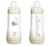 MAM Anti-Colic Bottle, from 4 Months, 320 ml, with 3 Fast Flow Silicone Teat, Easy Acceptance, Self-Sterilizable and Easy to Clean, Easy Start Anti-Colic, Neutral Matt, Pack of 1