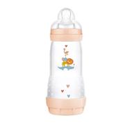 MAM Anti-Colic Bottle, from 4 Months, 320 ml, with 3 Fast Flow Silicone Teat, Easy Acceptance, Self-Sterilizable and Easy to Clean, Easy Start Anti-Colic, Matte Pink, Pack of 1