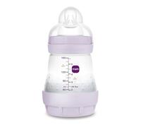 MAM Anti-Colic Bottle, Newborn, 0-2 Months, 160 ml, with 1 Slow Flow Silicone Teat Easy Acceptance, Self-Sterilizable and Easy to Clean, Easy Start Anti-Colic, Matte Pink, Pack of 1