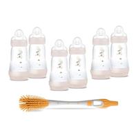 MAM Anti-Colic Bottles 260ml 6 Pack with Size 1 Silicone Teat Suitable from Birth