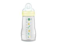MAM Baby Bottle, 2-4 Months, 270 ml, with Teat 2 Medium Flow Silicone Easy Acceptance, Easy to Hold, Easy to Clean, MAM Easy Active, Bright Neutral, Pack of 1