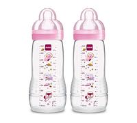 MAM Baby Bottle, Pink, 11 Ounce, 2-Count