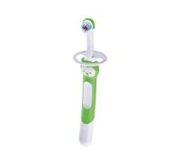 MAM Baby Toothbrush, Extra Long Handle, Ergonomic and Non-Slip, Ideal for First Teeth, with Safety Guard, Very Small Head and Extra Soft Bristles, Neutral, Pack of 1