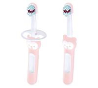 MAM Babys Brush with Safety Shield - Double Pack - Pink