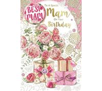 MAM Birthday Card Celebrity Style range Elegant gold edged embossed finish