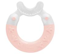 MAM Bite & Brush, Baby Ring Suitable from 3+ Months Old, Teething Toy Promotes Dental Hygiene and Cleanliness, Soothes Painful Gums, Purple