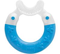 MAM Bite & Brush | Baby Teething Toy | Suitable for 3+ Months | Soothes Painful Gums | Easy-to-Hold Ring Handle | BPA- and BPS-Free | Blue