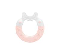 MAM Bite & Brush Teether Baby Teething Aid Soothes Gums, Supports Dental Care with Extra Soft Bristles, from 3+ Months, Pink, Pack of 1