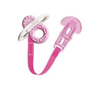 MAM Bite & Relax Phase 1 Teething + Clip C142 - Teething for Babies from 2 Months - Pink