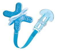MAM Bite & Relax Teether | Suitable from 4+ Months | Teething Toy with Clip | Provides Soothing Relief for Painful Gums | Easy for Baby to Hold | Blue