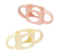 MAM Bottle Handles, 2 Pcs Silicone Handles for Baby Bottles, Light Pink and Milky White, Ergonomic Design for Easy Grip, Compatible with Tommee Tippee Bottles, Ideal for Home and Travel Use, 15x6.5 cm