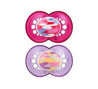MAM Camo Silicone Pacifiers, Girl, 16 Plus Months, 2 Count