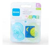 MAM Chupete Tetina de Silicona Night +6 x2 (Blanco/Gris)