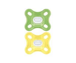 MAM Comfort All-Silicone Soothers 0 Months+ (Pack of 2), Soft and Light Newborn Soother, Premature and Newborn Essentials, with Self Sterilising