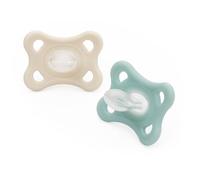 MAM Comfort All Silicone Soothers | 3-12 Months | 2 Pack | Comes in Dummy Steriliser Case | Sustainable Materials | Baby Accessories | Grey (Various Designs)