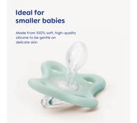 MAM Comfort All Silicone Soothers | 3-12 Months | 2 Pack | Comes in Dummy Steriliser Case | Sustainable Materials | Baby Accessories | Blue/Cream (Va