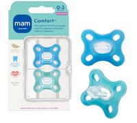 MAM Comfort Baby Pacifier, 100% Lightweight Silicone, Sterilizer Case, 0-3 Months (Pack of 2)