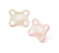 MAM Comfort Soothers | 0-3 Months | 2 Pack | Newborn Dummies | Comes in Dummy Steriliser Case | Sustainable Materials | Baby Accessories for Newborn | Pink/Cream (Various Designs)