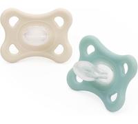 MAM Comfort All Silicone Soothers | 3-12 Months | 2 Pack | Comes in Dummy Steriliser Case | Sustainable Materials | Baby Accessories | Blue/Cream (Various Designs)