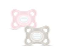 MAM Comfort Soother 3-12 Months, Set of 2 Dummies, Pink/Neutral