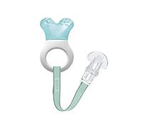 MAM Cooler & Clip Cooling Teething Aid with Clip for Easy Attachment, Extra Small and Lightweight Teether for Babies, from 2+ Months, Turquoise