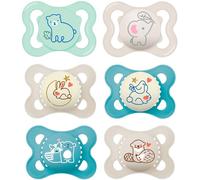 MAM Day and Night Silicone Dummies 0-6 Months Pack of 6 Boys