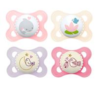 MAM Day & Night (2+2) SkinSoft Silicone Soothers 0-6 months, 4 pieces, 2 travel boxes