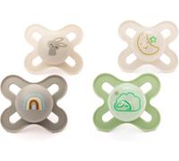 MAM Day & Night Dummies, 0-2M, 4 Pack, Unisex (Designs Vary)