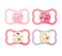 Mam Day & Night Mam Air Silicone Dummy, 16+ Mam Air Night Uni Mix, set of 6 2 sterilised transport boxes.