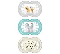 MAM Day & Night Silicone Orthodontic Pacifiers Set 6+ Red Fuzzy Monster Pack of 3