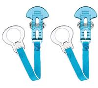 MAM Dummy Clip | 2 Pack | Baby Soother Clips Fit All MAM Soothers | Adjustable Length and Lightweight Design | Baby Accessories | Blue | Dummies Not Included
