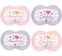 MAM Dummy Original Silicone I Love Mummy & Daddy Pack of 4