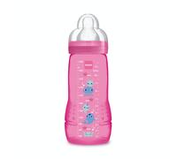 MAM - Easy Active 6+ Months Bottle (330 ml) Pink ? Bottle with Ultra-Fast X-Speed Silicone Teat ? Baby Bottle with airtight Seal