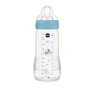 MAM Easy Active 6+ Months Ocean Colour (330 ml) - With Silicone Teat Ultra-Fast X Speed Flow - Baby with Airtight Seal