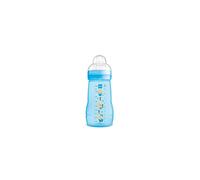 MAM Baby Bottle, 2-4 Months, 270 ml, with Teat 2 Medium Flow Silicone Easy Acceptance, Easy to Hold, Easy to Clean, MAM Easy Active, Bright Blue, Pack of 1