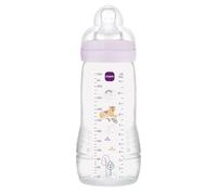MAM Easy Active Baby Bottle, Easy-to-Grip Ergonomic Bottle, Large Learning Bottle, MAM No. 3 Silicone Teat and Leak-Proof Lid, 4+ Months, Pink, 330 ml