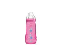 MAM Easy Active Baby Bottle, Easy-to-Grip Ergonomic Bottle, Large Learning Bottle, MAM No. 3 Silicone Teat and Leak-Proof Lid, 4+ Months, Pink, 330 ml