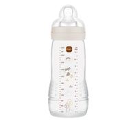 MAM | Easy Active Bottle 6+ Months, Sand (330 ml), with Silicone Teat, Ultra Fast X-Speed, Airtight Seal