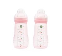 MAM Easy Active Bottles | 2 Pack (2 x 270ml) | 1 count (Pack of 1), Pink