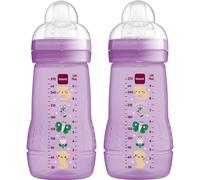 MAM Easy Active Bottles | 2 Pack (2 X 270Ml) | Medium Flow MAM Teats Size 2 | Ba