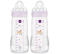 MAM Easy Active Baby Bottle with Fast Flow MAM Teats Size 3, Twin Pack of Baby