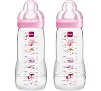 MAM Easy Active Bottles | 2 Pack (2 x 330ml) | Fast Flow MAM Teats Size 3 | Baby