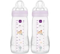 MAM Easy Active Bottles | 2 Pack (2 X 330Ml) | Fast Flow MAM Teats Size 3 | Baby
