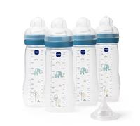 MAM Easy Active Bottles, 4X 330ml, Easy-Grip Ergonomic Shape, Blue