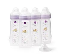 MAM Easy Active Bottles, 4X 330ml, Easy Grip Ergonomic Shape, Purple
