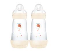 MAM Easy Start Anti-Colic Baby Bottle, 260ml, Pack of 2, Grey