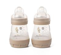 MAM Easy Start Colours of Nature Self Sterilising Anti-Colic Baby Bottle(2 x 160ml Bunnies), Matt Bottles with MAM teats, Baby Bottle for Reduced Coli